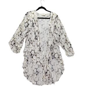 Dress Forum L.A. Womens Top Size Small Blouse Wrap Cover Up Beach Kimono White